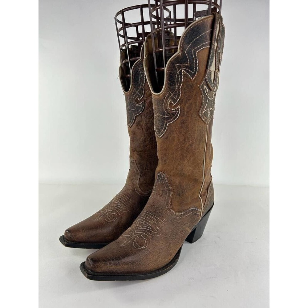 JB Dillon Women's Bison Genuine Goat Western Boot US 9 B Snip Toe Cowboy Boots